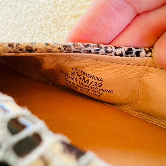 CORSO COMO TRISHINA SNAKESKIN SQUARE TOE SOFT LEATHER BALLET FLATS SIZE 8 - Picture 10 of 13